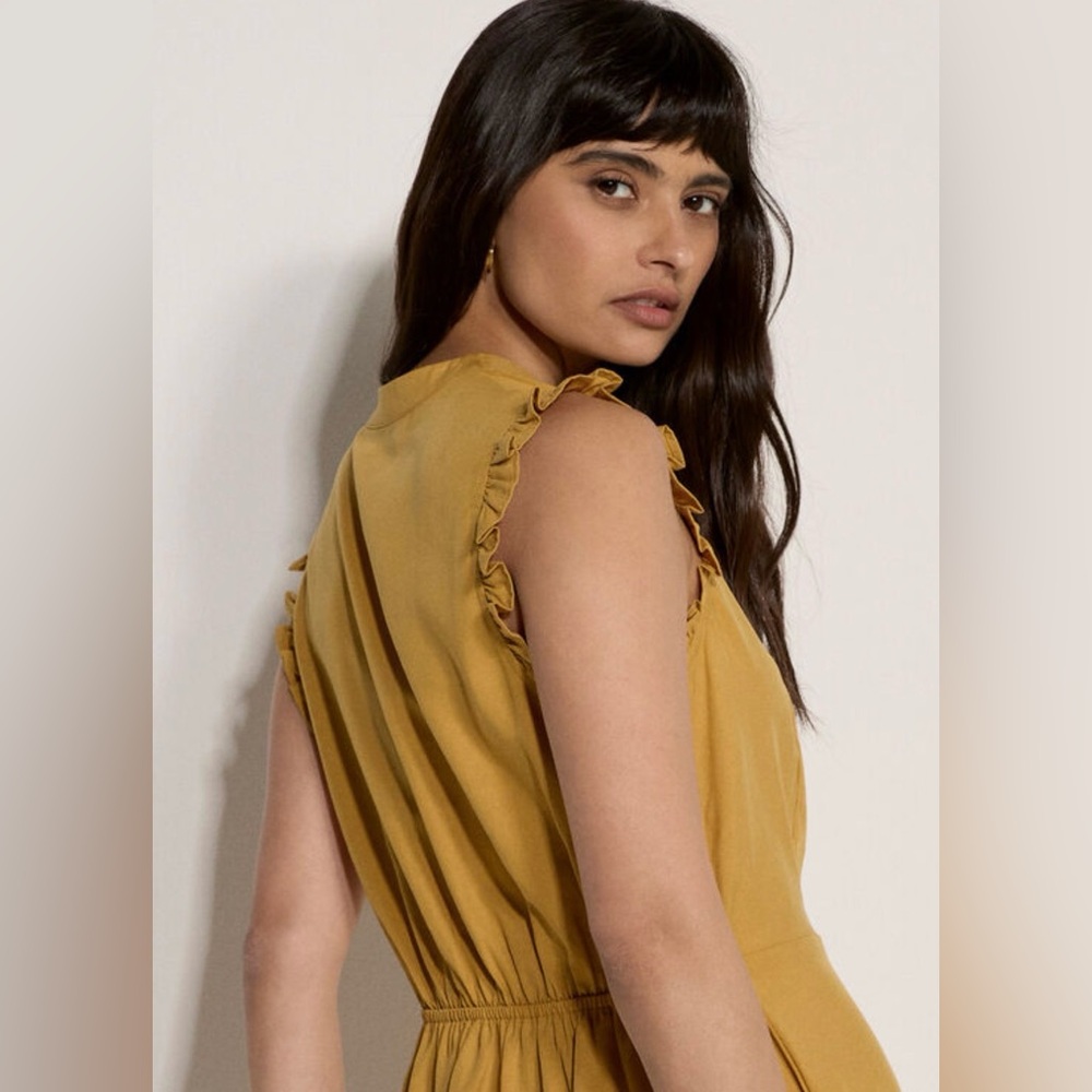 APRICOT 🍑 - Ruffle Button Down Dress - Picture 3 of 6